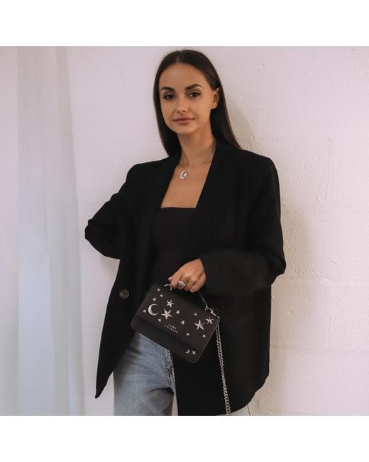 Luna Charles Black Nova Star Studded Handbag