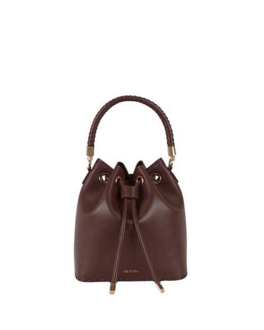 Saonara Brand Brown Bucket Bag Chocolat Leather