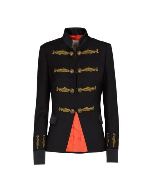 The Extreme Collection Black Military Blazer With Embroidery