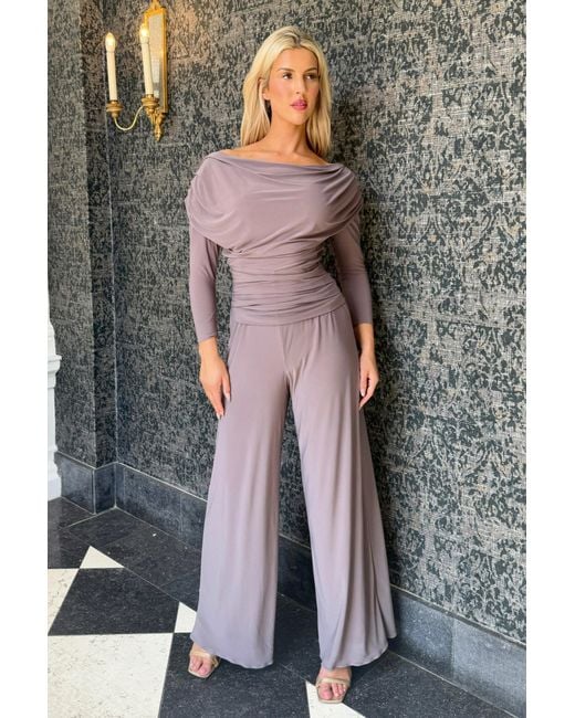 Atom Label Purple Carbon Jumpsuit With Sleeve