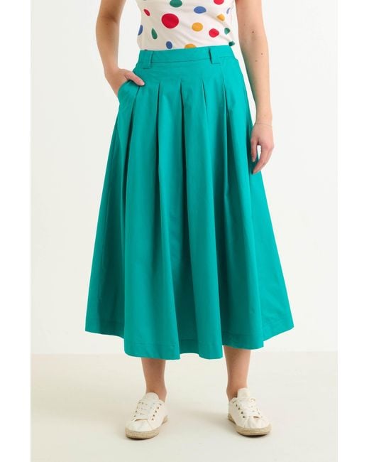 Louche Blue Alexia Recycled Cotton Midaxi Skirt