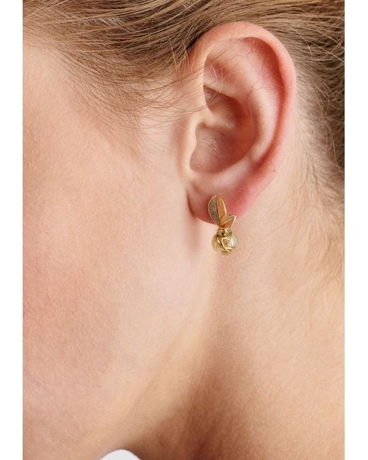 Paisie Metallic Leaf Sphere Earrings