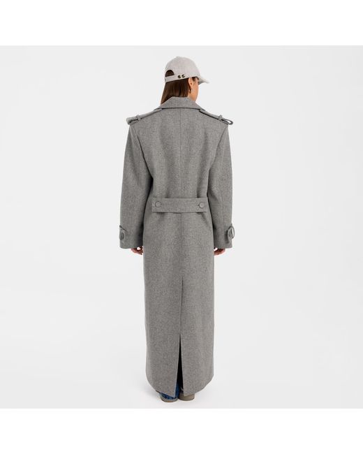 Mandragora Gray Double-Breasted Wool Coat Marove