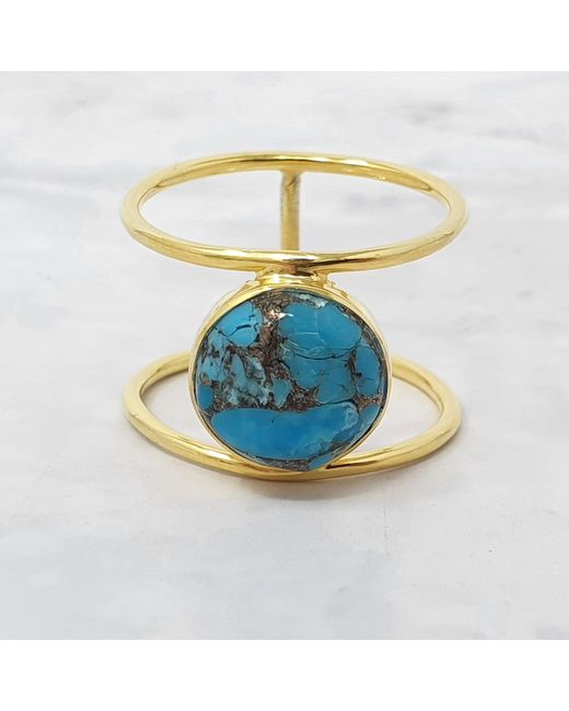 Harfi Blue Gemstone Vermeil Played Statement Ring