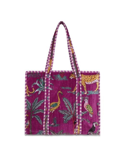 Conscious Yoga Collective Pink The Ultimate Velvet Jungle Tote
