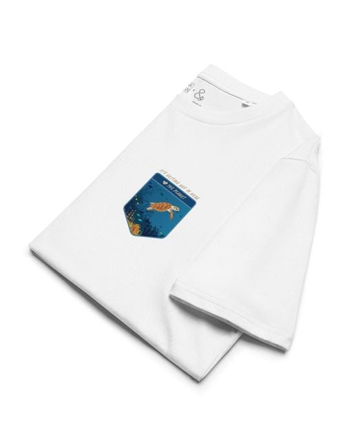 Anchor and Crew White Think Ocean Turtle Love The Planet Organic Cotton T-Shirt