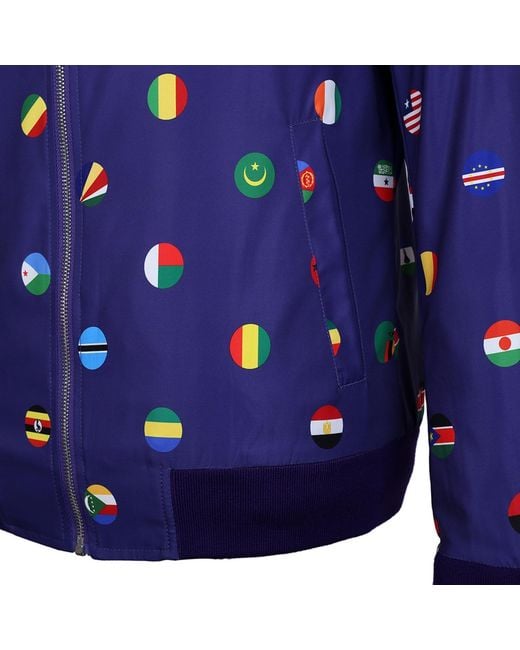 DAVID WEJ Blue African Nation Bomber Jacket – Royal for men