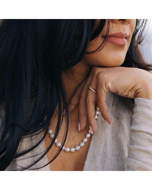 Herself Collections Metallic Hand-Knotted Freshwater Pearl Necklace