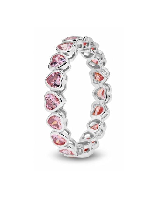 Kylie Harper Metallic Bezel-Set Heart Eternity Band Ring