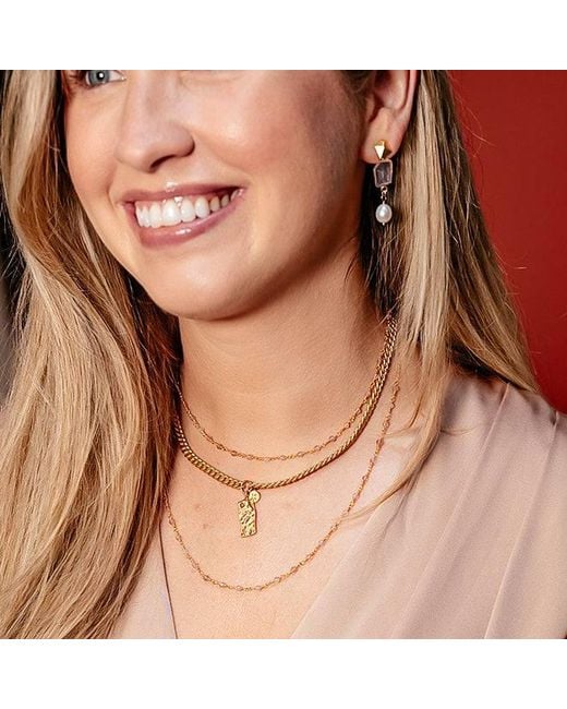 Loni Paul Jewelry Metallic Rose Quartz & Pearl Earrings