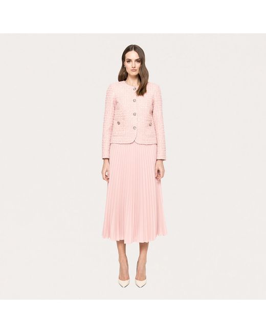 Nissa Pink Bouclé Suit Jacket