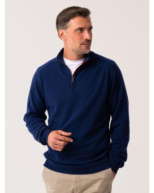 Koy Clothing Blue The Mara Quarter Zip Jumper for men