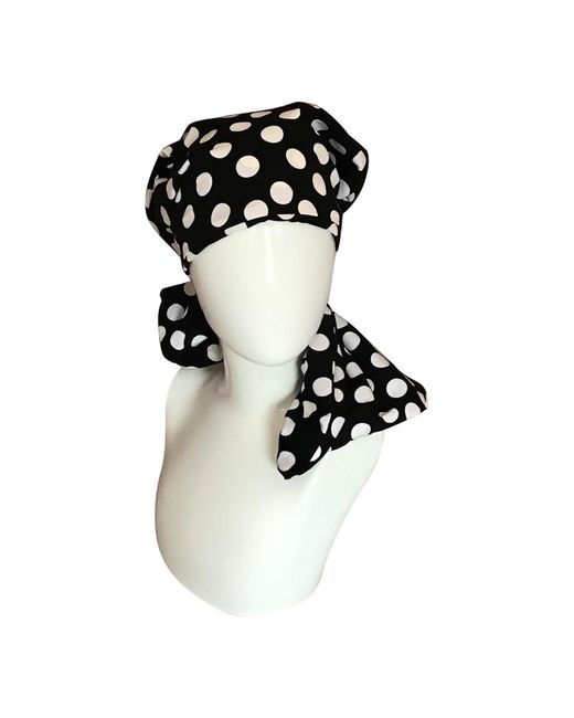 Romer Millinery Black Twisturban Turban With Dots