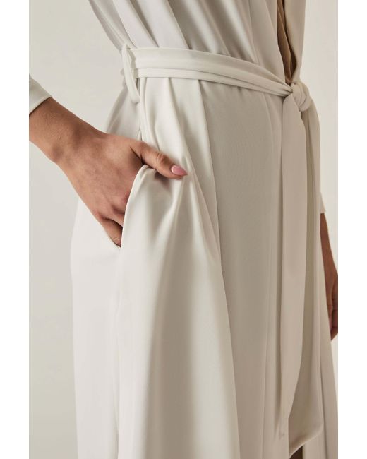 James Lakeland White Long Wrap Jersey Cardigan