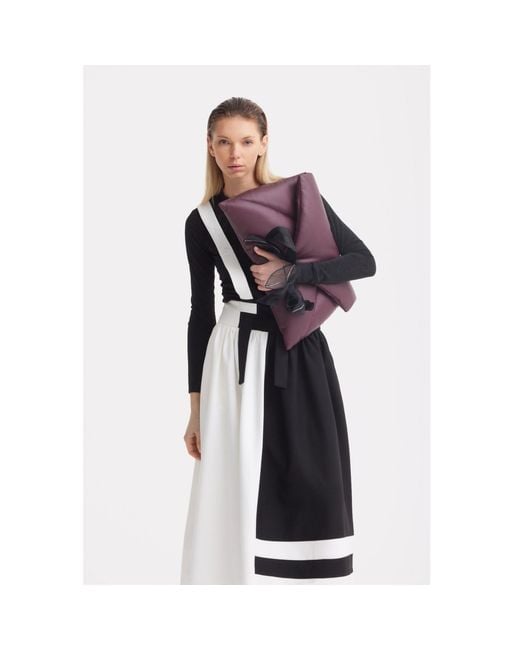 Julia Allert Black Neutrals Midi Apron Dress With Adjustable Straps