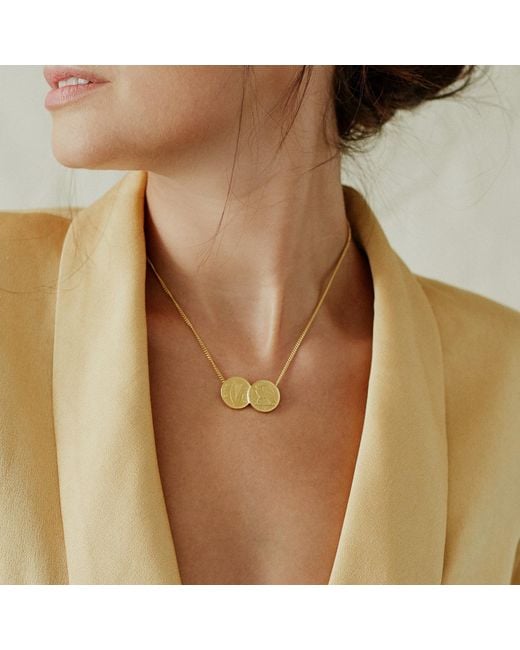Katie Mullally Metallic 3D Double Irish Coin Necklace