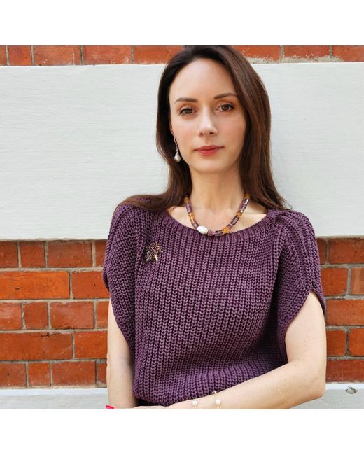 Farra Metallic Citrine & Amethyst With Baroque Peals Necklace