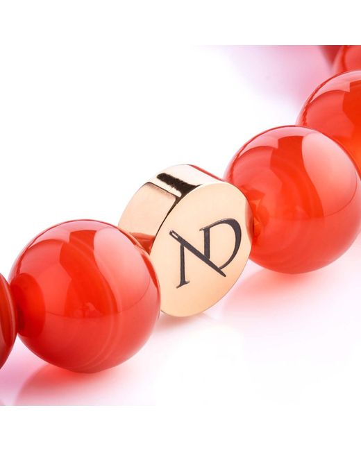 N'damus London Red Carnelian Gemstone Bracelet for men