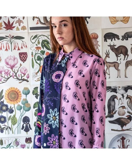 Absurde Purple And Ears Printed Shirt