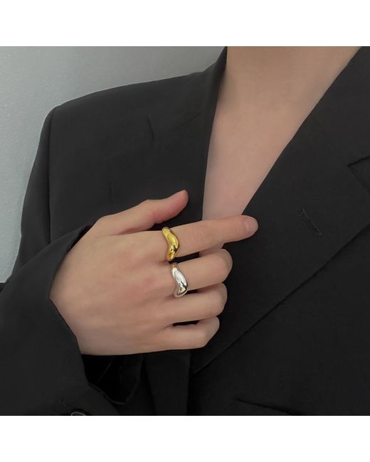 Cote Cache Metallic Contour Ring