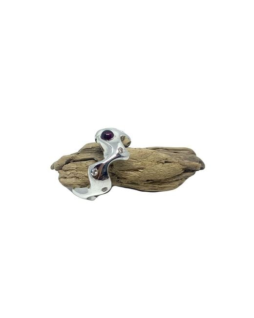 Tg-Jewellery by Tamara Gervasio Metallic Sea Slug Ring – Sterling With Garnet & Cubic Zirconia