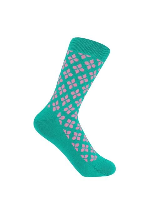 Peper Harow - Made in England Blue Clover Socks