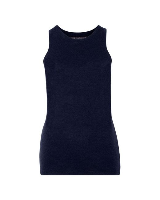Paul James Knitwear Blue Midweight Merino Activewear Training Asteria Vest