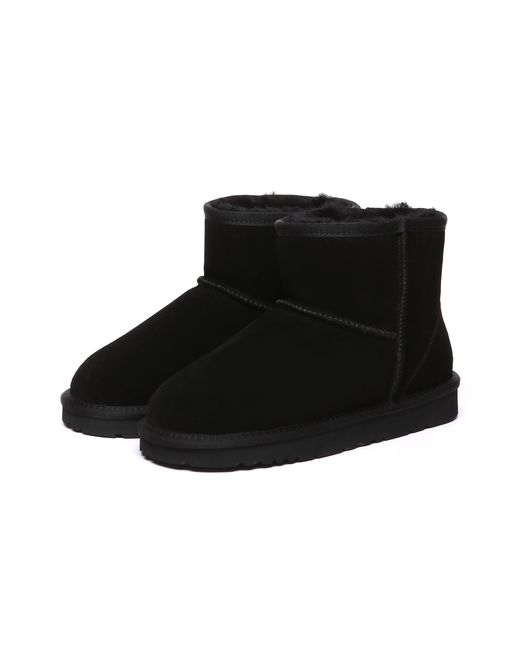 EverAu Australia Black Ostrich Leather Short Boots