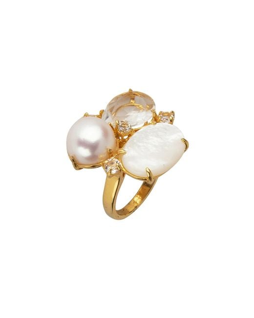 Bounkit Metallic Agathe Ring Pearl