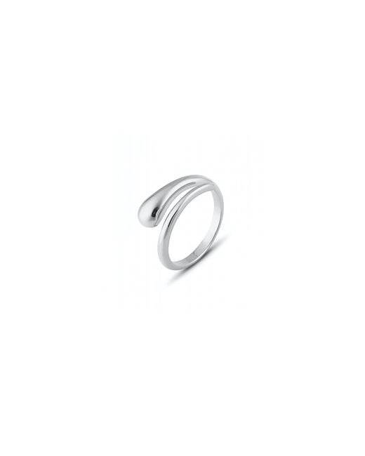 Spero London White Signature Sterling Stacking Snake Ring