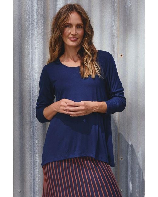 Adrift Clothing Blue Long Sleeve Swing Tee