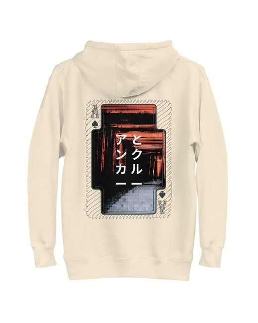 Anchor and Crew White Neutrals Bone Four Japan Gurafiku Cotton Blend Hoodie for men