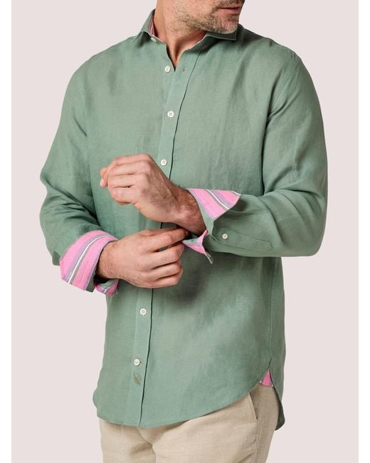 Koy Clothing Green Sage Linen Shirt for men