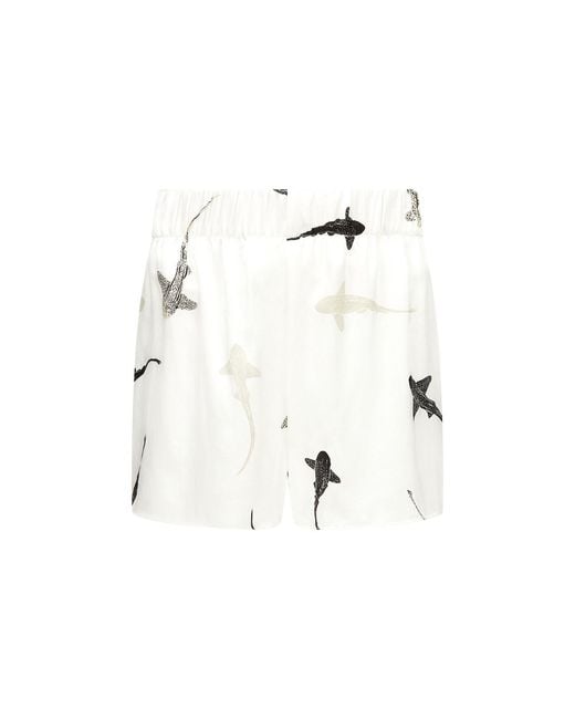 Lily Rou White Silk Mara Relaxed Shorts