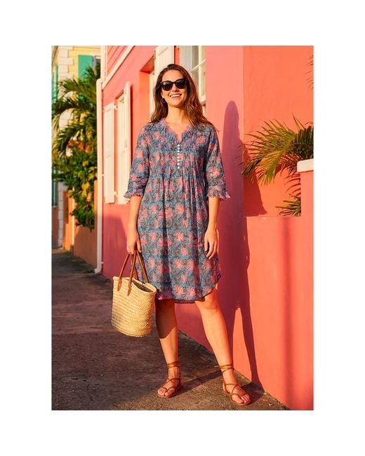 At Last Blue Annabel Cotton Tunic