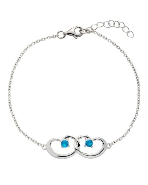Belinda Jewelz Blue Swiss Interlocked Hearts Bracelet