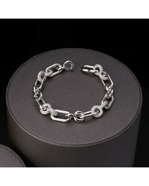 Meulien Metallic Infinity Circle Link Bracelet