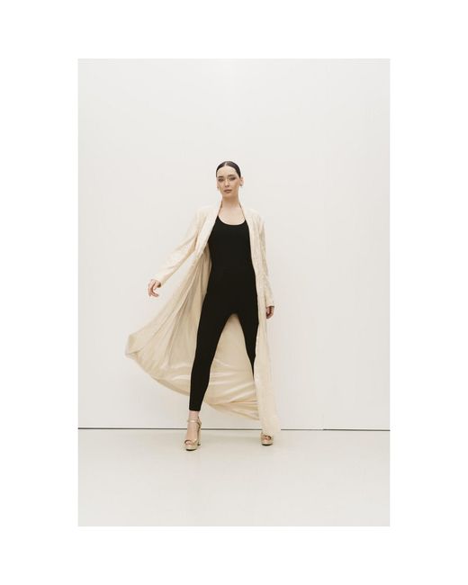 Roqaia Fashion House Natural Neutrals Moon Jacket — Off Long Glitter