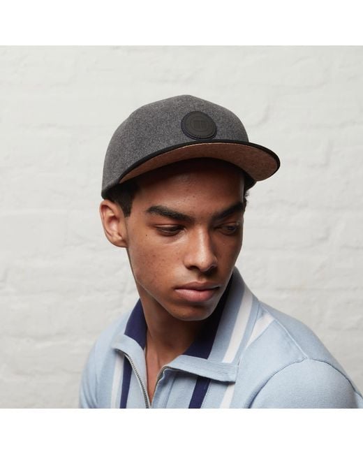 Dasmarca Hats Blue Johnny Nailhead Tweed Wool Baseball Cap for men