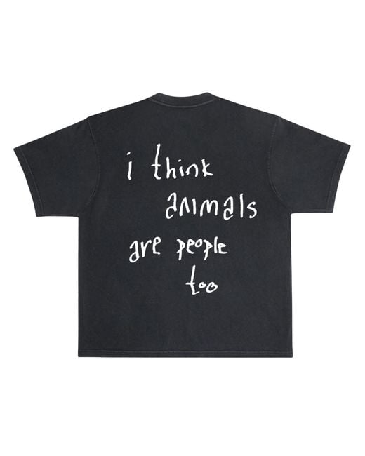 Dont Eat the Homies Black I Think Animals Are People Too Tee for men