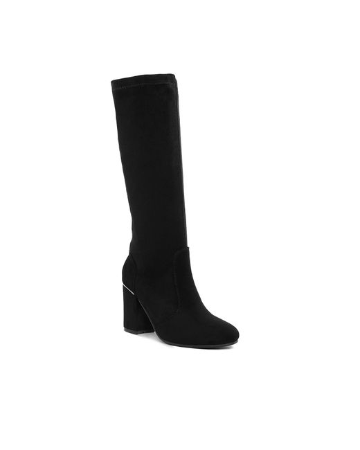 Rag & Co Black Saloniki Microfiber Calf Boots