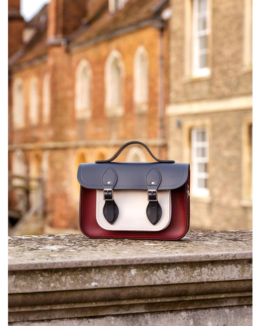 Cambridge Satchel Company Blue The 11 Inch Batchel -Clay, Oxblood