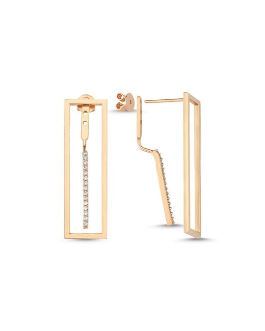 Ecce | Artisan Diamonds White 14Ct Solid Convertible Interlocking Diamond Earring