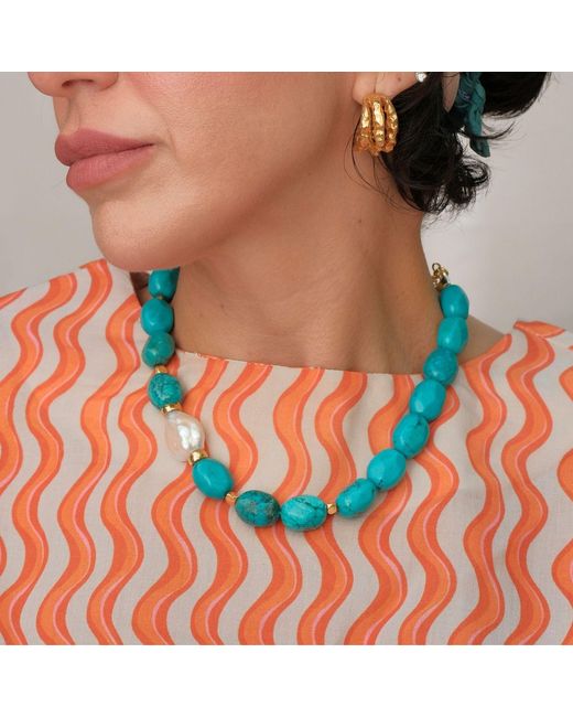 LINYA JEWELLERY Blue Kallisti Baroque Pearl Necklace
