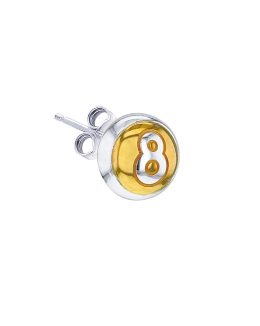 True Rocks Metallic 2-Tone 18Kt-Plated & Sterling Mini 8 Ball Pendant On Chain for men