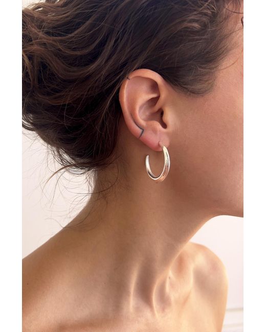 Astor & Orion Metallic Crescent Hoops Large