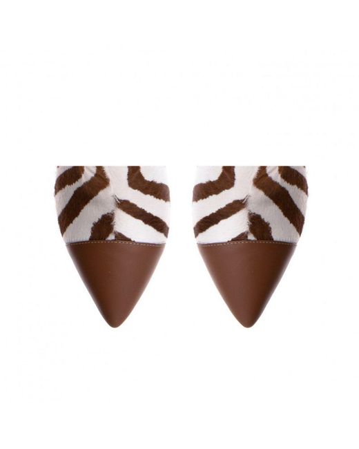The 5Th Element Brown Emotion Zebra Ankle Boots