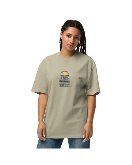 Anchor and Crew Natural Neutrals Faded Eucalyptus Ocean Drift Surf Explore Co. Oversized Cotton T-Shirt