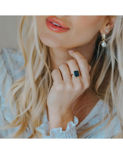 Dainty London Blue Solid London Topaz Ring