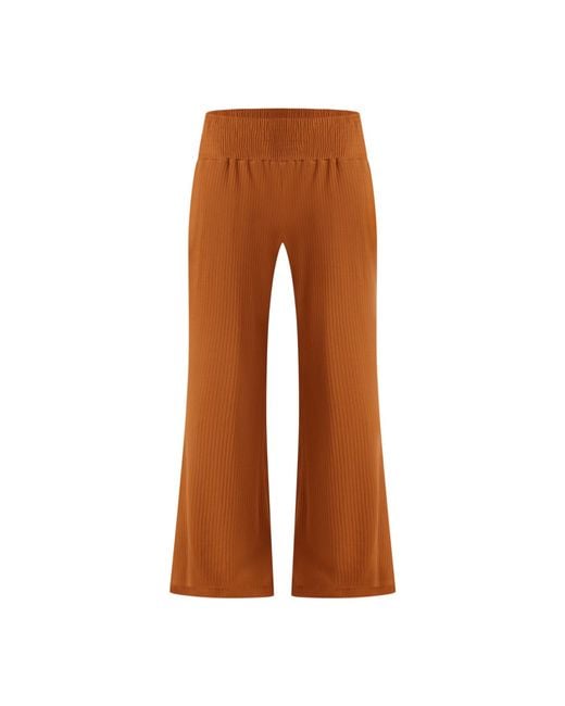 Known Supply Brown Wide Leg Ribbed Pants